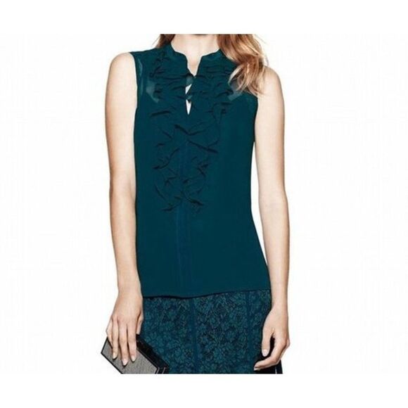 Tory Burch Teal Silk Blouse Top - Picture 1 of 7